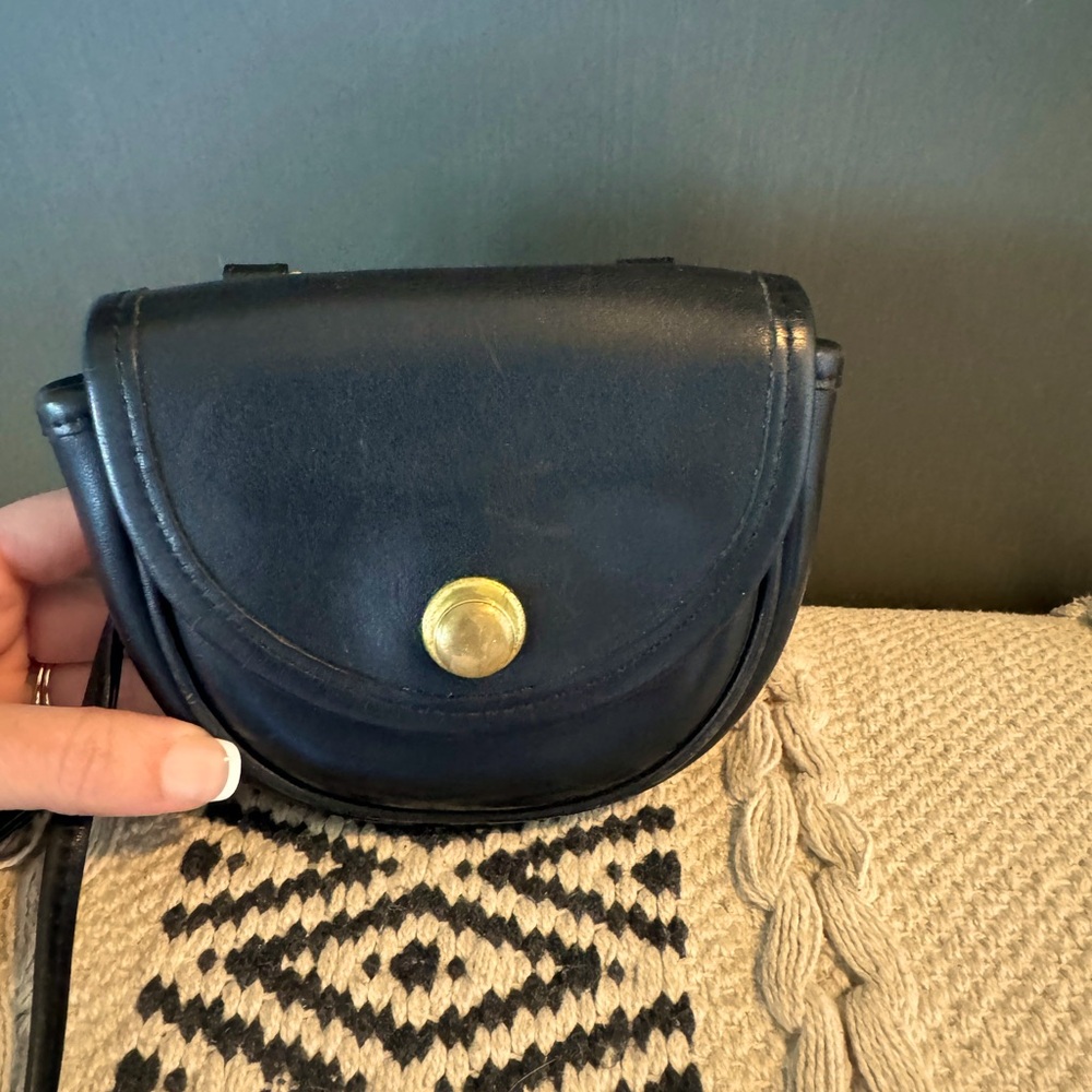 Vintage Black Leather Coach Belt Bag